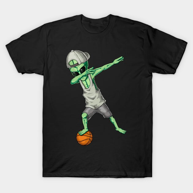 Cool Alien Dabbing - Funny Basketball Lovers Gift T-Shirt by DnB